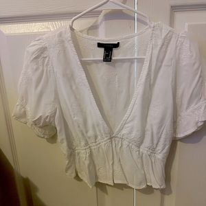 Crop top forever 21 white shirt medium